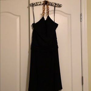 Halter neck black dress